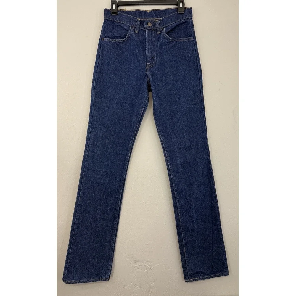 Vtg Levi's 519-0217 Orange Tab Jeans Men's Fits 28x34 Dark Wash USA 1981'